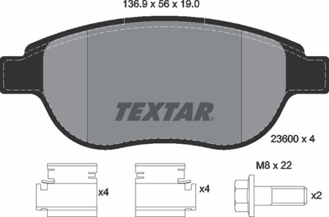 Колодки тормозные (передние) Citroen C4 04-/Peugeot 207/307 02- (Bosch) Q+