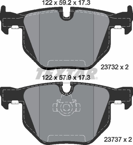 Колодки гальмівні (задні) BMW 5 (E60/E61)/6 (E63/E64) 03-10 (Teves) Q+