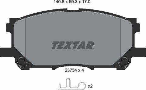 Колодки тормозные (передние) Lexus RX 03-(Akebono) (140.8x59.3)