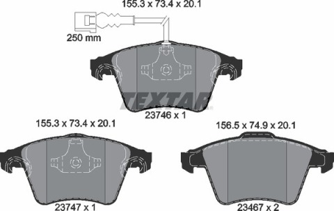 Колодки тормозные (передние) VW Multivan/T5 03-/T6 15- (Teves) Q+ (с датчиком)