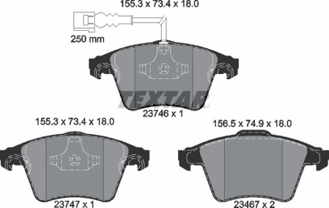 Колодки тормозные (передние) VW T5/Multivan V 03-15/Multivan VI 15- (Ate-Teves) Q+ (с датчиком)