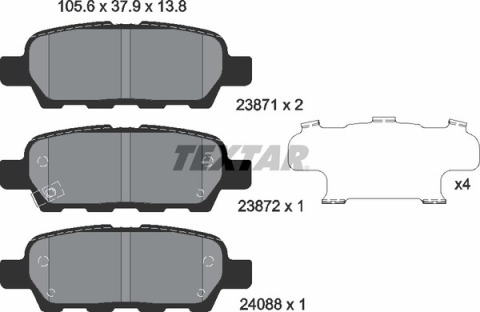 Колодки тормозные (задние) Renault Koleos/Nissan Juke/Qashqai/X-Trail/Suzuki 08- (Akebono)