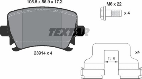 Тормозные колодки (задние) VW Caddy 03- (Lucas) Q+