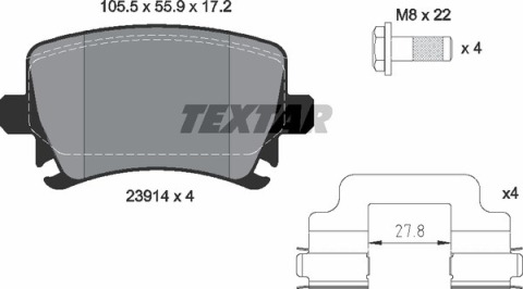 Тормозные колодки (задние) VW Caddy 03- (Lucas) Q+