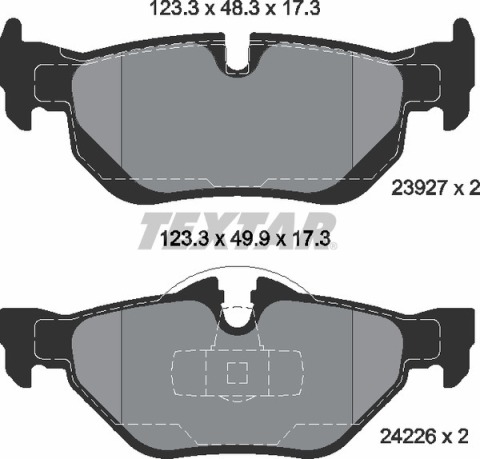 Колодки гальмівні (задні) BMW 1(E81/82/87)/3 (E90-E93)/X1 (E84) 03-13 (Teves) Q+