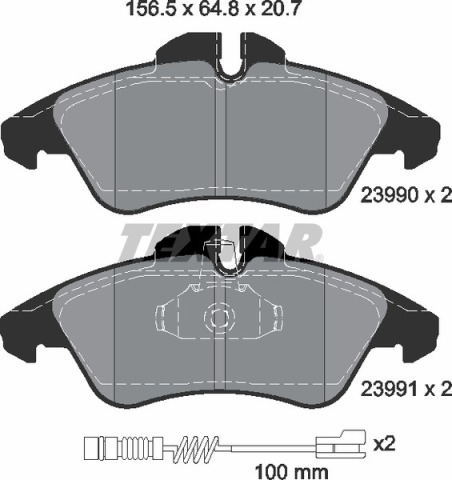 Колодки тормозные (передние) MB Sprinter 208-316 96- (Teves) Q+ (с датчиками)