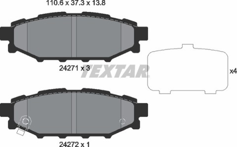 Тормозные колодки (задние) Subaru Impreza/Outback/Forester 03- (Akebono)