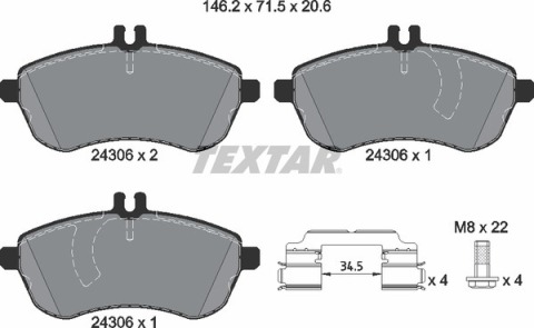 Колодки тормозные (передние) MB C-class (S204/W204)/E-class (S212/W212) 07- (Lucas) Q+