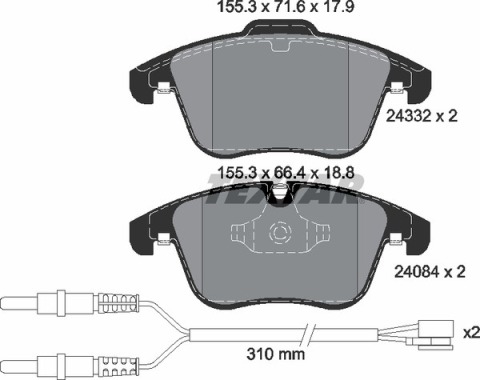 Колодки гальмівні (передні) Citroen C5/ Peugeot 407/508 08- (з датчиками) (Teves) Q+