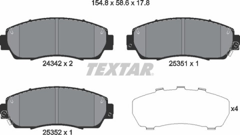 Колодки гальмівні (передні) Honda CR-V IV 1.6-2.4i 12- (Akebono)