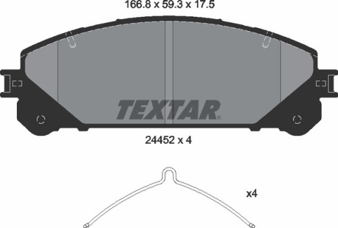 Колодки тормозные (передние) Lexus RX 08-/ Toyota Camry 17- (Advics) (166.8x59.3x17.5)