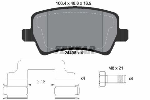 Колодки тормозные (задние) Land Rover Range Rover 11-/Volvo S80/V70 06- (TRW) Q+