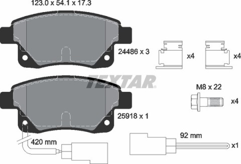 Тормозные колодки (задние) Ford Transit V347 06- (Bosch) (с датчиками)