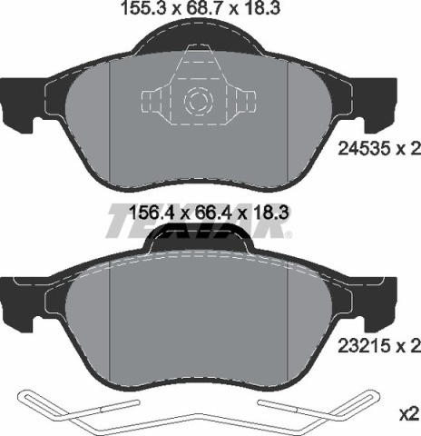 Колодки гальмівні (передні) Renault Megane II/Scenic II 1.4-2.0D 02- (Teves) Q+