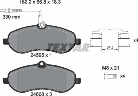 Колодки тормозные (передние) Fiat Scudo/Citroen Jumpy/Peugeot Expert 07- (Lucas) Q+ (с датчиком)