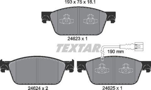 Колодки тормозные (передние) VW T5 03-/T6 15- (Ate - Teves) Q+/(с датчиком)