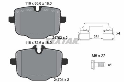 Колодки гальмівні (задні) BMW 5 (F10/F11/F18)/6 (F12/F13) 09- (TRW) Q+