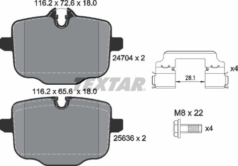 Колодки тормозные (задние) BMW 5 (G30, G31)/7 (G11, G12)/X5 (G05)/X6 (G06) 17-(TRW) Q+