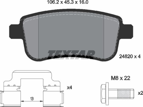 Колодки гальмівні (задні) Renault Fluence/Megane/Scenic 08- (TRW) Q+