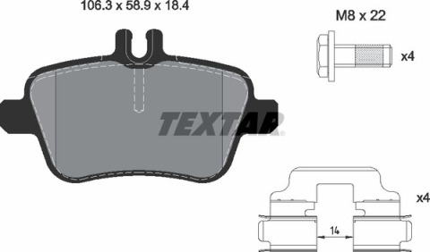 Тормозные колодки (задние) MB A-class (W176)/B-class (W246) 11- (TRW) Q+