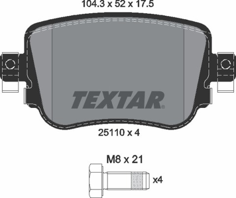 Тормозные колодки (задние) VW Caddy IV 15-/Skoda Octavia 12- (Lucas) Q+