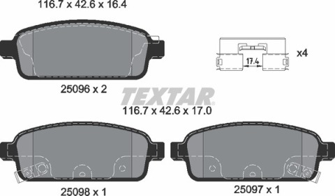 Тормозные колодки задние Opel Astra J 09 - R16 (TRW) Q+