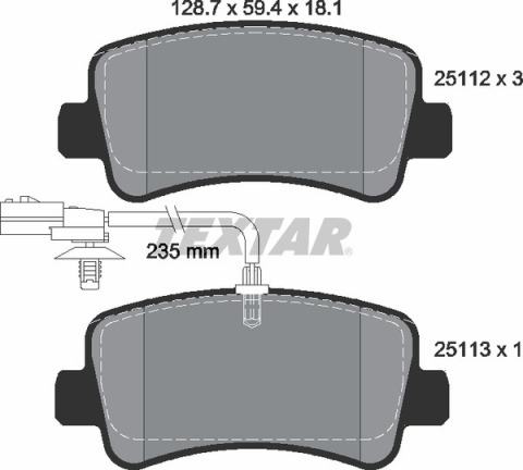 Колодки гальмівні (задні) Renault Master/Opel Movano 10- (Brembo) Q+ (однокатк.)/(з датчиком)