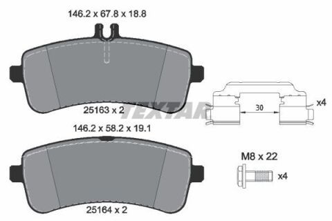 Тормозные колодки (задние) MB S-class (W222/C217/A217) 13- (TRW) Q+