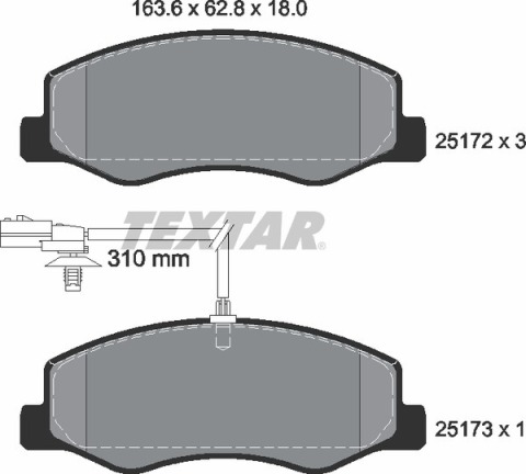 Колодки гальмівні (задні) Opel Movano/Renault Master III 2.3dCi/2.3 CDTI 10- (спарка)Q+(з датчиком)