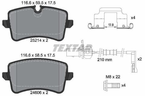 Колодки гальмівні (задні) Audi A6/A7 10- (Lucas;300mm) Q+ (з датчиком L=210mm)