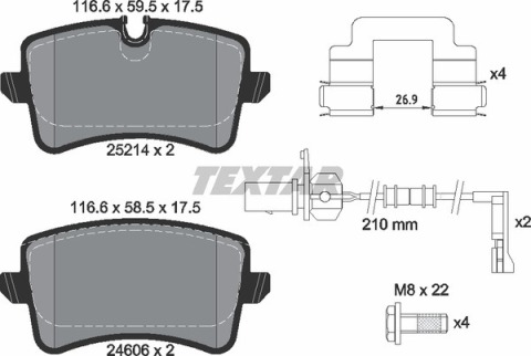 Колодки тормозные (задние) Audi A6/A7 10-/Porsche Macan 14- (Lucas;330mm;356mm) Q+ (с датчиками)