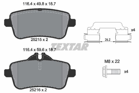 Колодки гальмівні (задні) MB ML-class (W166)/GL-class (X166)/AMG (W176) 2.1D-5.5 11- (TRW) Q+