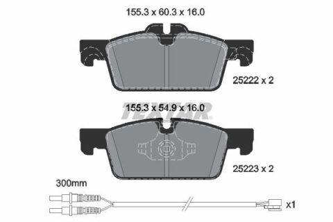 Колодки гальмівні (передні) Peugeot 508/SW 10-18 (+датчик) Q+ (155.3x60.3/54.9x16) Колодки гальмівні (передні) Peugeot 508/SW 10-18 (+датчик) Q+ (155.3x60.3/54.9x16)