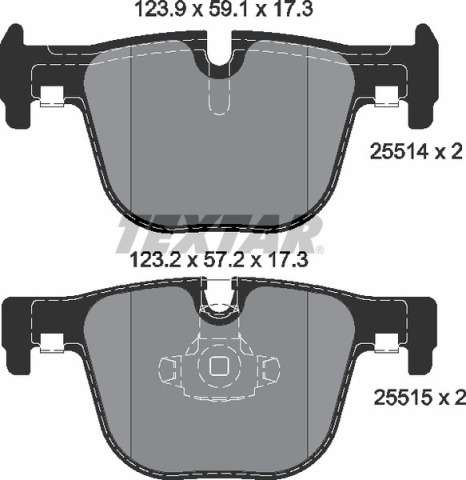 Колодки гальмівні (задні) BMW 3 (F30/F31/F34)/ 4 (F32/F36) 11- (Ate-Teves) Q+