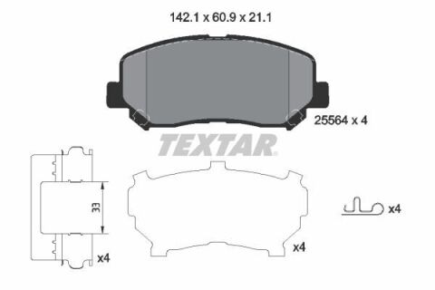 Колодки тормозные (передние) Jeep Cherokee 2.0-2.2 CRD/3.2 13- (Akebono) Q+