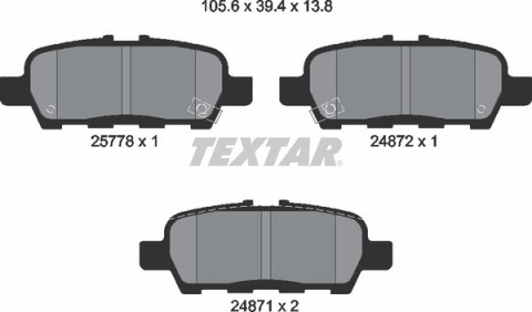 Колодки тормозные (задние) Nissan Juke/Leaf 10-/X-Trail 13- (Akebono)