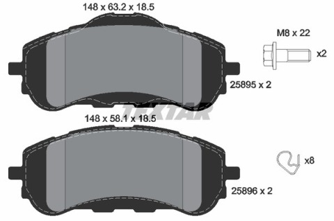 Колодки гальмівні (передні) Peugeot 308 II 1.2-2.0D 13- (Bosch) Q+