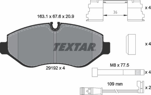 Колодки гальмівні (передні) MB Sprinter (906) /Vito (W639) (Brembo) Q+ (з датчиками)