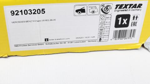 Диск тормозной (передний) MB M-class (W163) 98-05 (345х32) PRO+