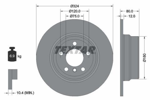 Диск гальмівний (задній) BMW X5 (E53) 3.0-4.4i 00-06 (324x12) PRO Диск гальмівний (задній) BMW X5 (E53) 3.0-4.4i 00-06 (324x12) PRO