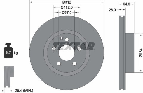 Диск тормозной (передний) MB E-class (W211/S211))/CLS (C219) (312x28) 02-10 PRO+