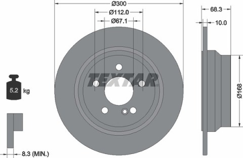 Диск гальмівний (задній) MB E-class (W211/W212/S211/S212) 02-09 (300x10) PRO+