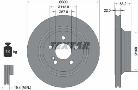 Диск тормозной (задний) MB E-class (W211/W212/S211/S212) 02-09 (300x22) PRO+