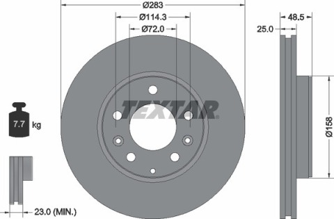 Диск тормозной (передний) Mazda 6 02-13 (283х25) PRO