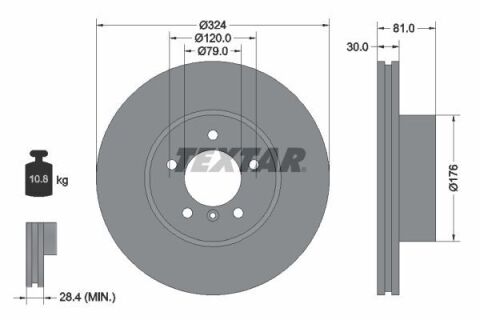Диск гальмівний (передній) BMW 7 (E65/66/67) 3.0-4.0i 01-09 (324x30) PRO+ Диск гальмівний (передній) BMW 7 (E65/66/67) 3.0-4.0i 01-09 (324x30) PRO+