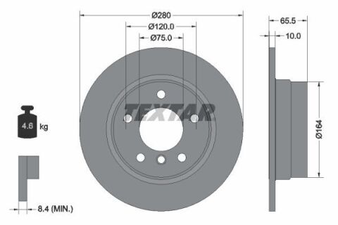 Диск гальмівний (задній) BMW 1 (E81/E87) 04-11 (280x10) PRO Диск гальмівний (задній) BMW 1 (E81/E87) 04-11 (280x10) PRO