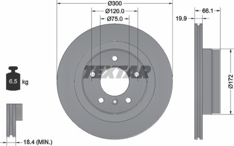 Диск гальмівний (задній) BMW 1 (E81/E87)/3 (E90/E91/E92) 05-13 (300x19.9) PRO