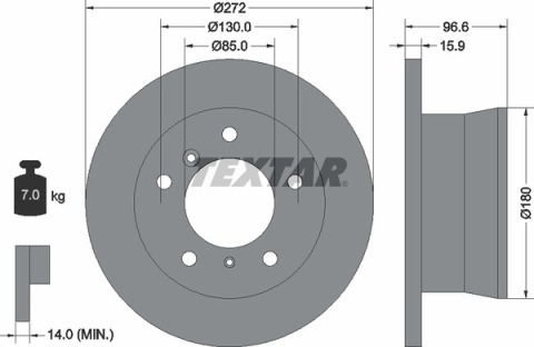 Диск гальмівний (задній) MB Sprinter 308-316CDI 96- (272x15.9) PRO