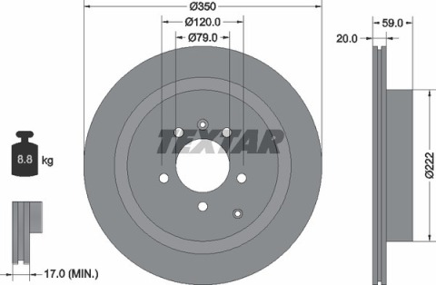 Диск тормозной (задний) Land Rover Discovery IV 09-/Range Rover Sport 05-13 (350x20) PRO