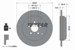 Диск тормозной (задний) MB M-class (W164) 05-11 (330x14) PRO